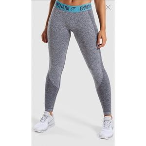 Gymshark Flex Leggings- Charcoal Marl/Dusky Teal